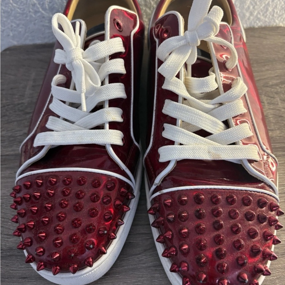Stylish Red Spiked Sneakers